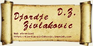 Đorđe Zivlaković vizit kartica